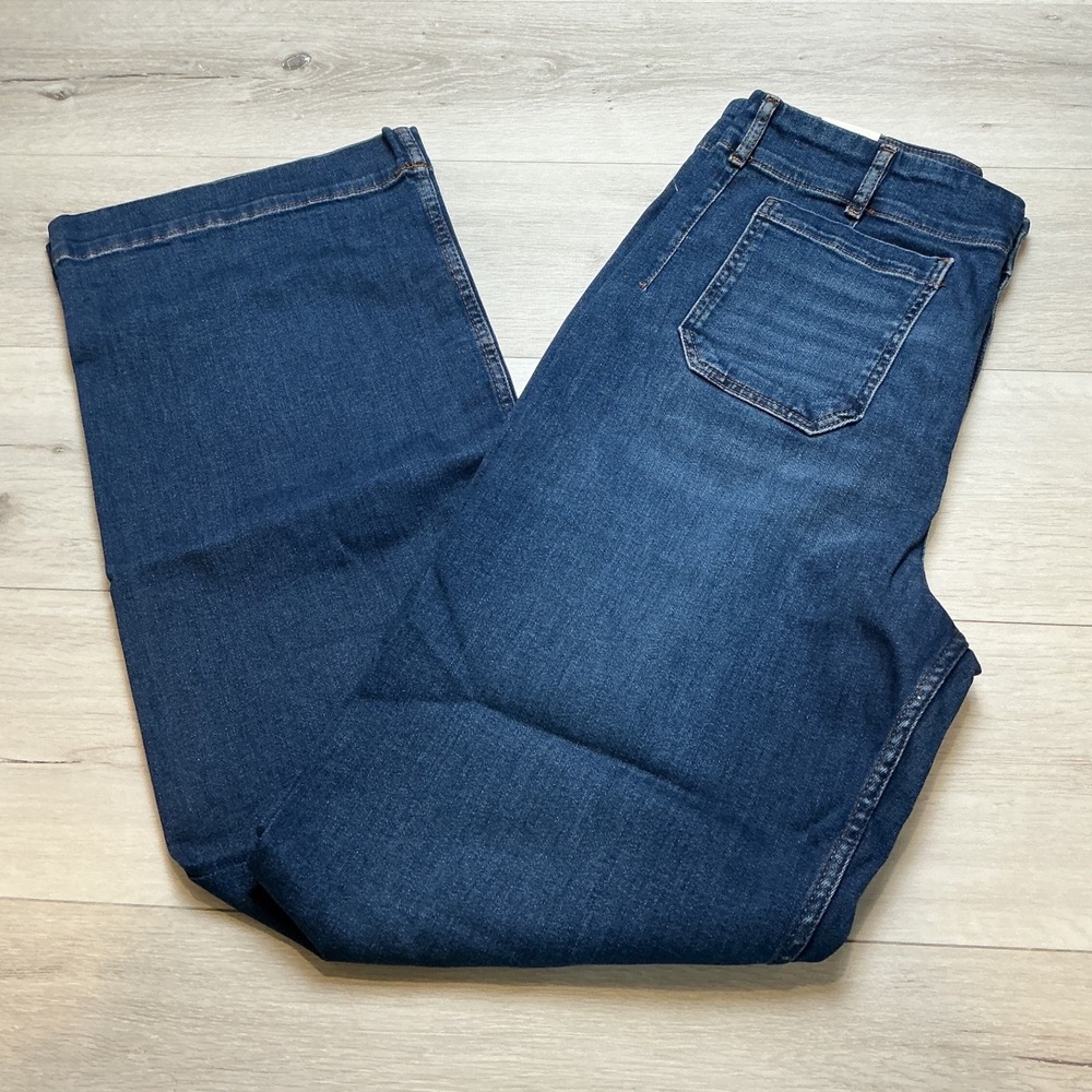 Anthropologie Maeve The Colette Full-Length Wide-Leg Jeans Blue 31 New With Tags - Picture 3 of 9